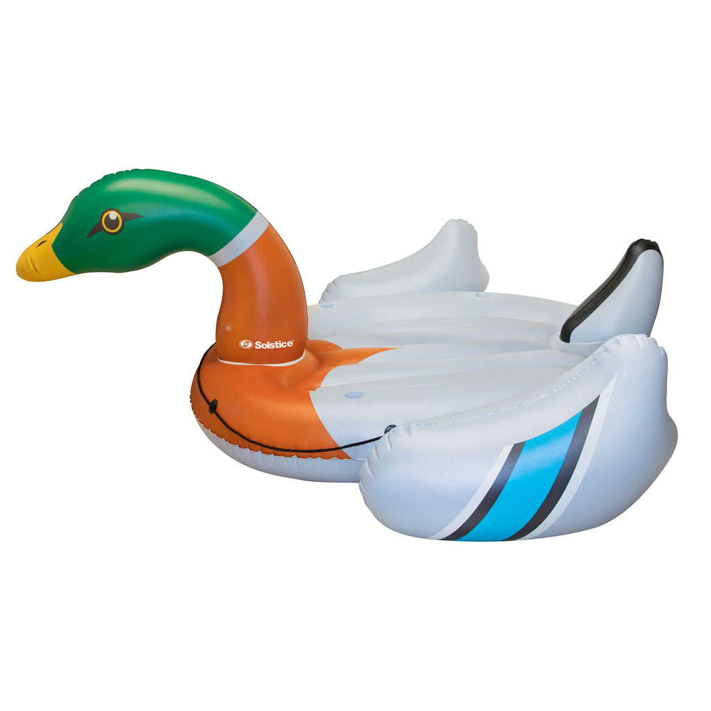 Giant Inflatable Ride On 131 Inch Swimming Pool Duck Island Float C82766