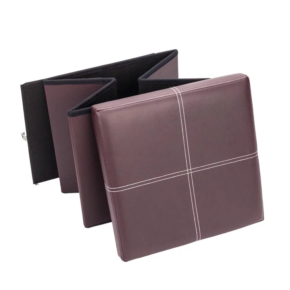 Folding Storage Cube Ottoman Brown P510