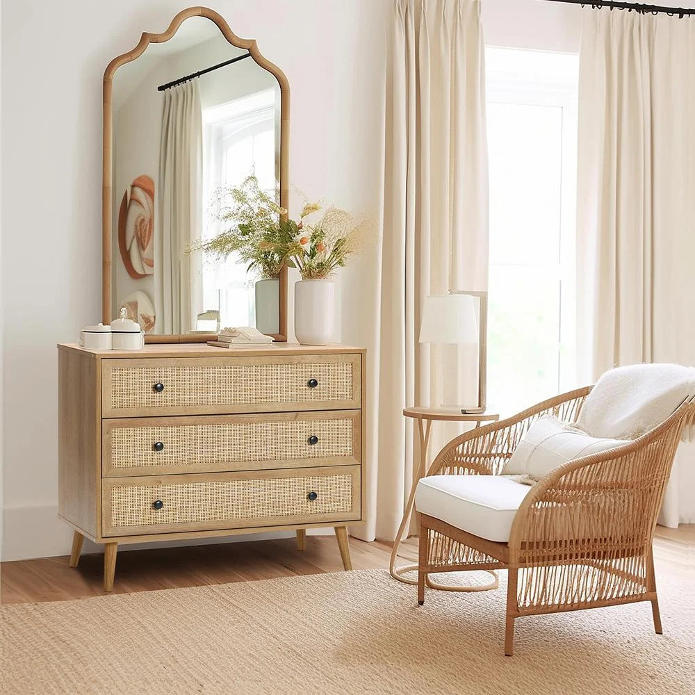 Light Oak Finish 3-Drawer Wood Dresser Z1002