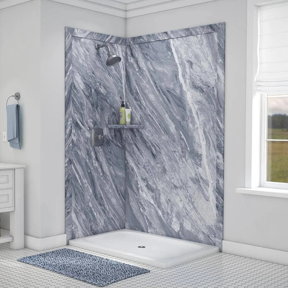 7-Piece Adhesive Corner Shower Wall Surround S97082