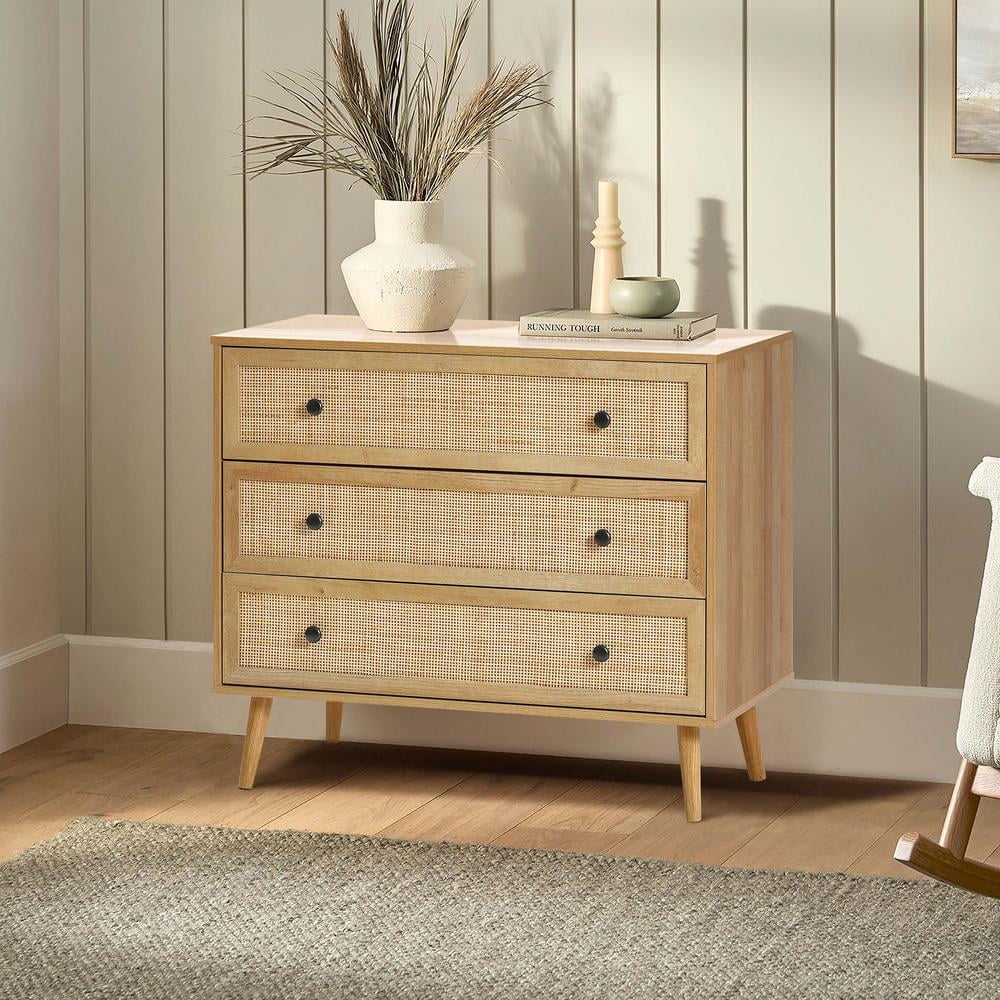 Light Oak Finish 3-Drawer Wood Dresser Z1002