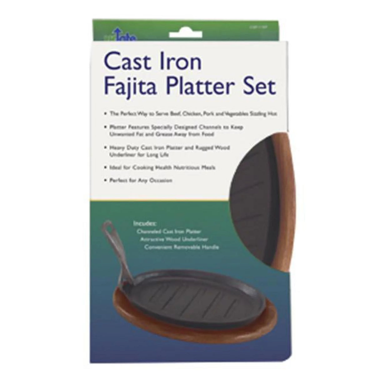 Cast Iron Steak Platters With Wood Underliner G429534