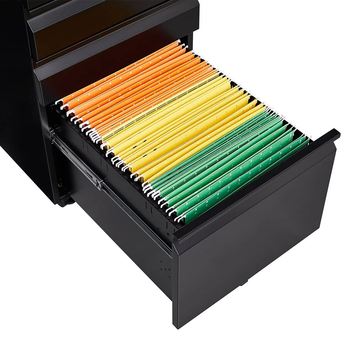 3 Drawer Black Metal File Cabinet with Lock H5762