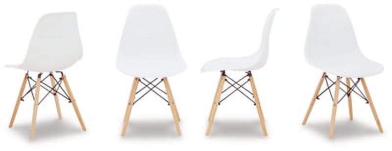 White/Natural Dining Room Side Chair (4/CN) E6475
