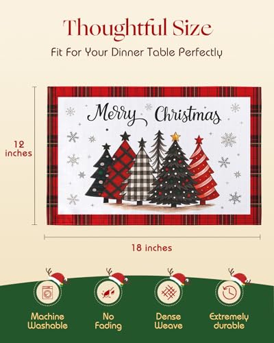 Christmas Placemats Set of 4 Buffalo Plaid N80048