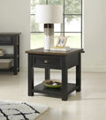 Cream White and Brown End Table J636188
