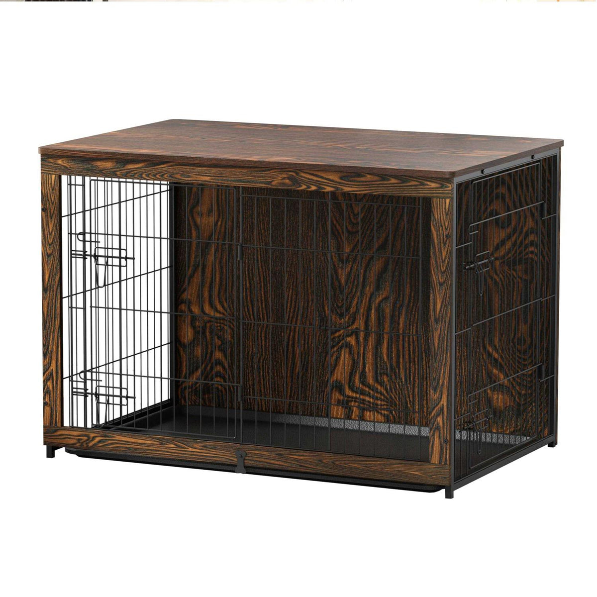 Wooden Dog Crate Furniture with Cushion and Tray S91364