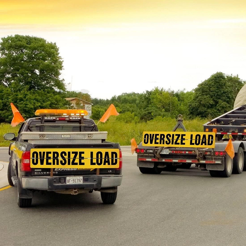 Oversize Load Sign for Escort Vehicles - Hinged Aluminum - 12 Inch x 60 Inch T166272