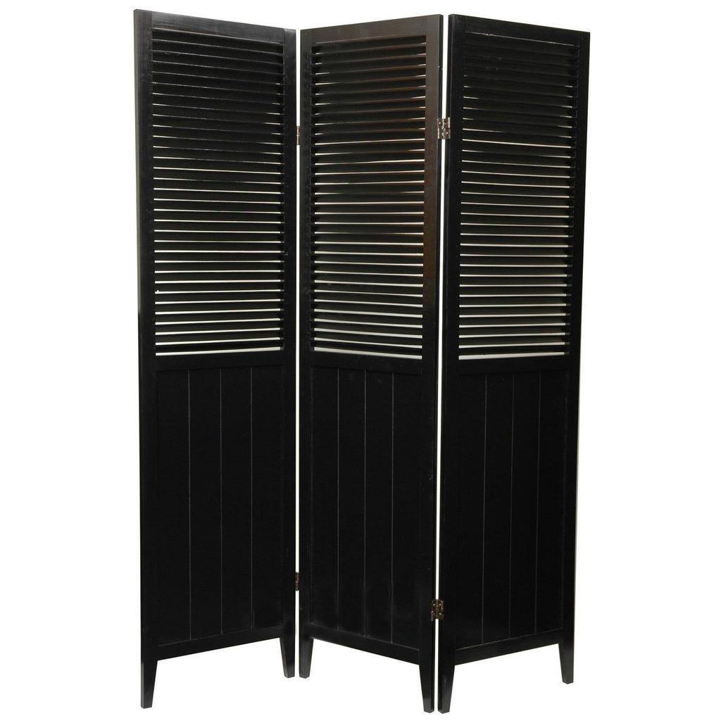 Black 5 Panel Room Divider X165