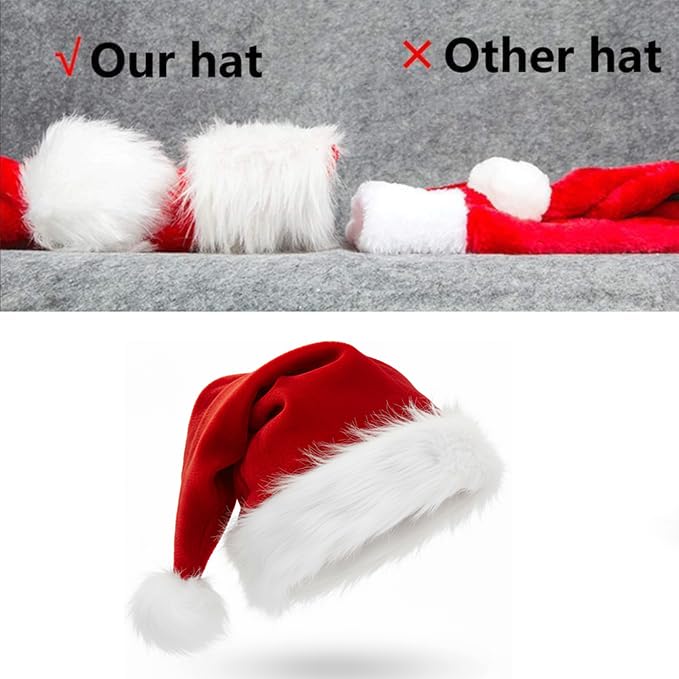 4 Pack Velvet Santa Hat R40578