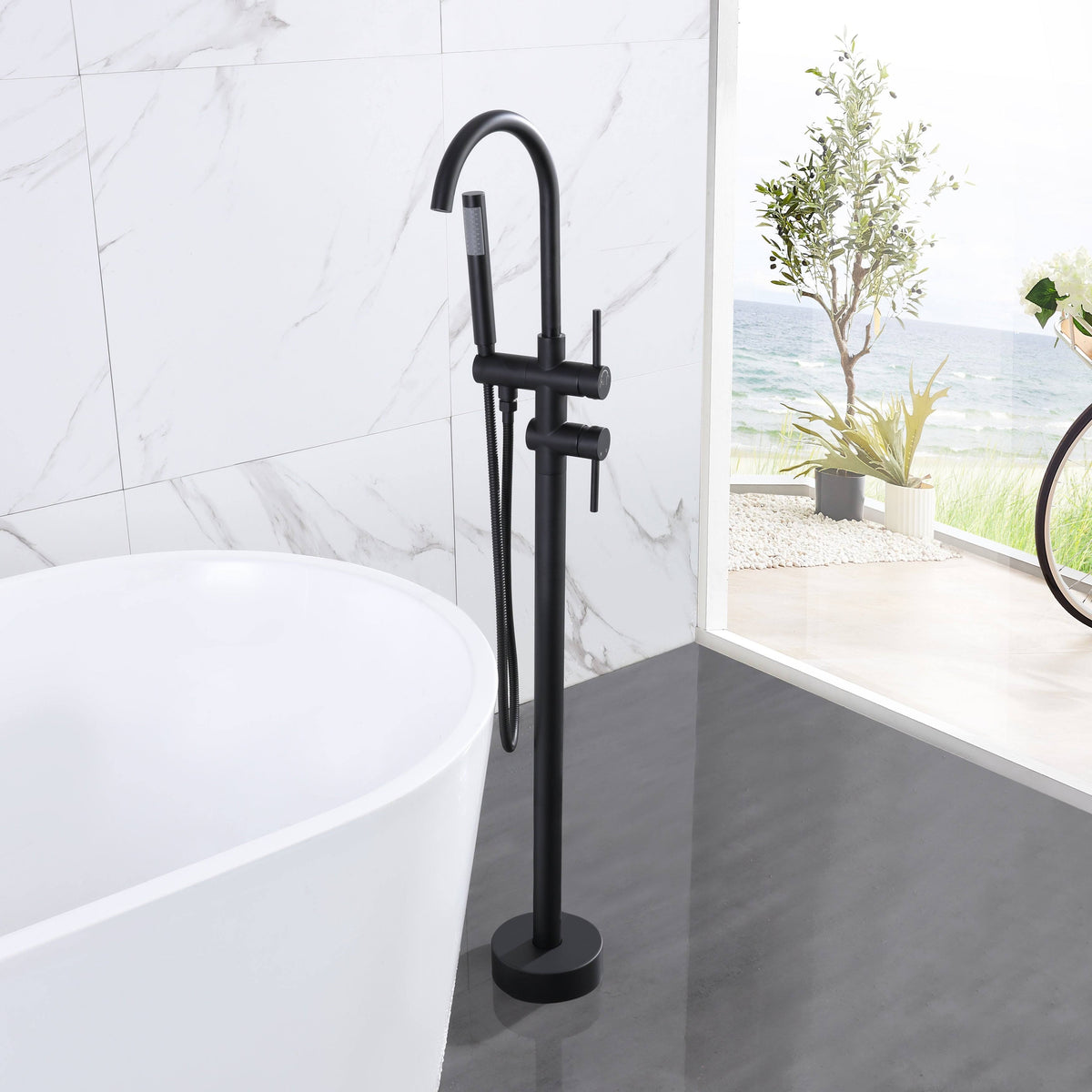 Bronze Floor Mounted Tub Filler A6046