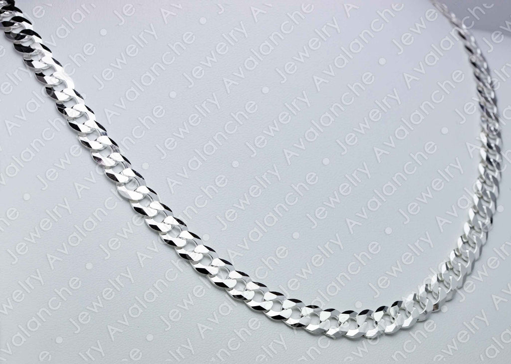 .925 Sterling Silver Flat Curb Chain Necklace 22 inches D512
