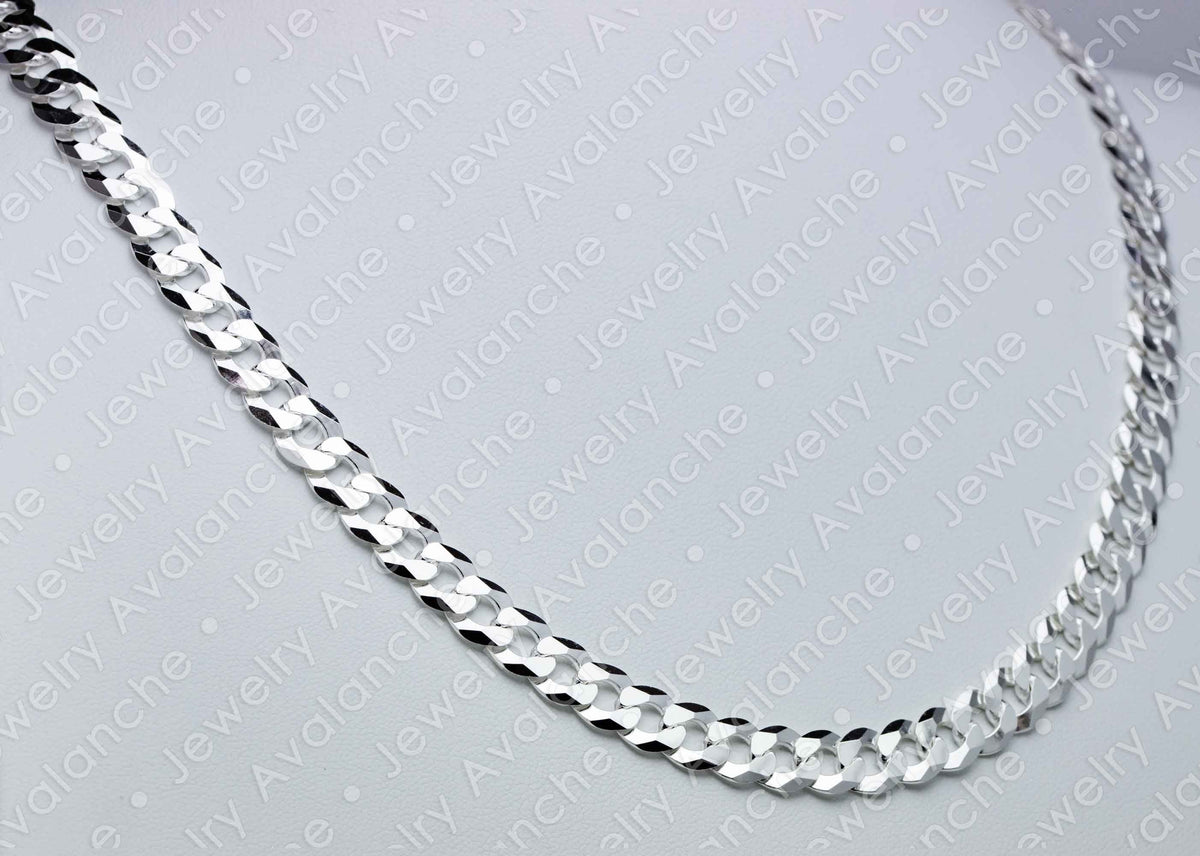 .925 Sterling Silver Flat Curb Chain Necklace 22 inches D512