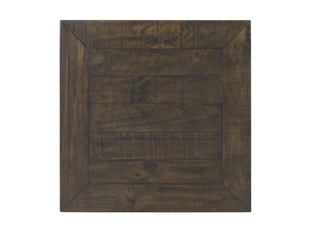 Cream White and Brown End Table J636188