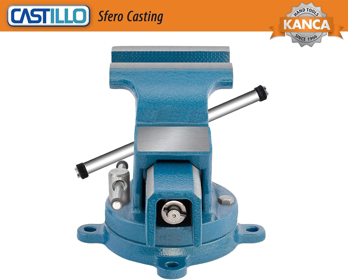 Bench Vise with Hardened Swivel Base, 5'' Jaw Opening O635406