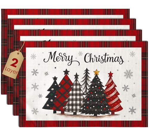 Christmas Placemats Set of 4 Buffalo Plaid N80048