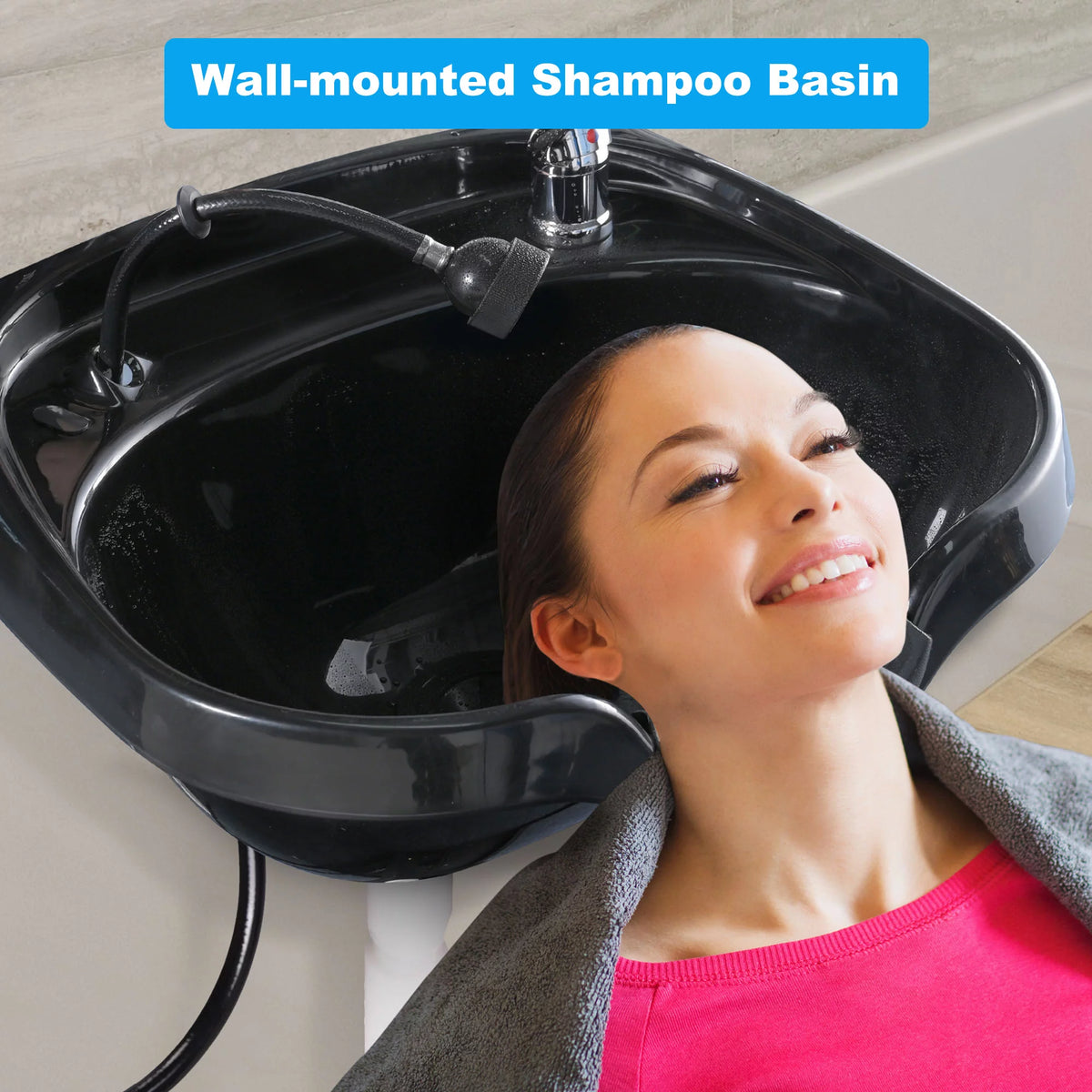 Shampoo Bowl with Vacuum Breaker and Neck Rest M4080