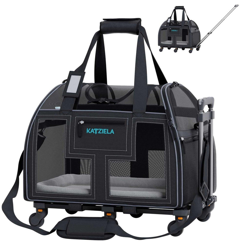 Pet Carrier with Removable Wheels and Telescopic Handle S73223