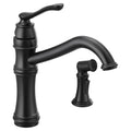 Matte Black High-Arc Single Handle Kitchen Faucet with Side C699823