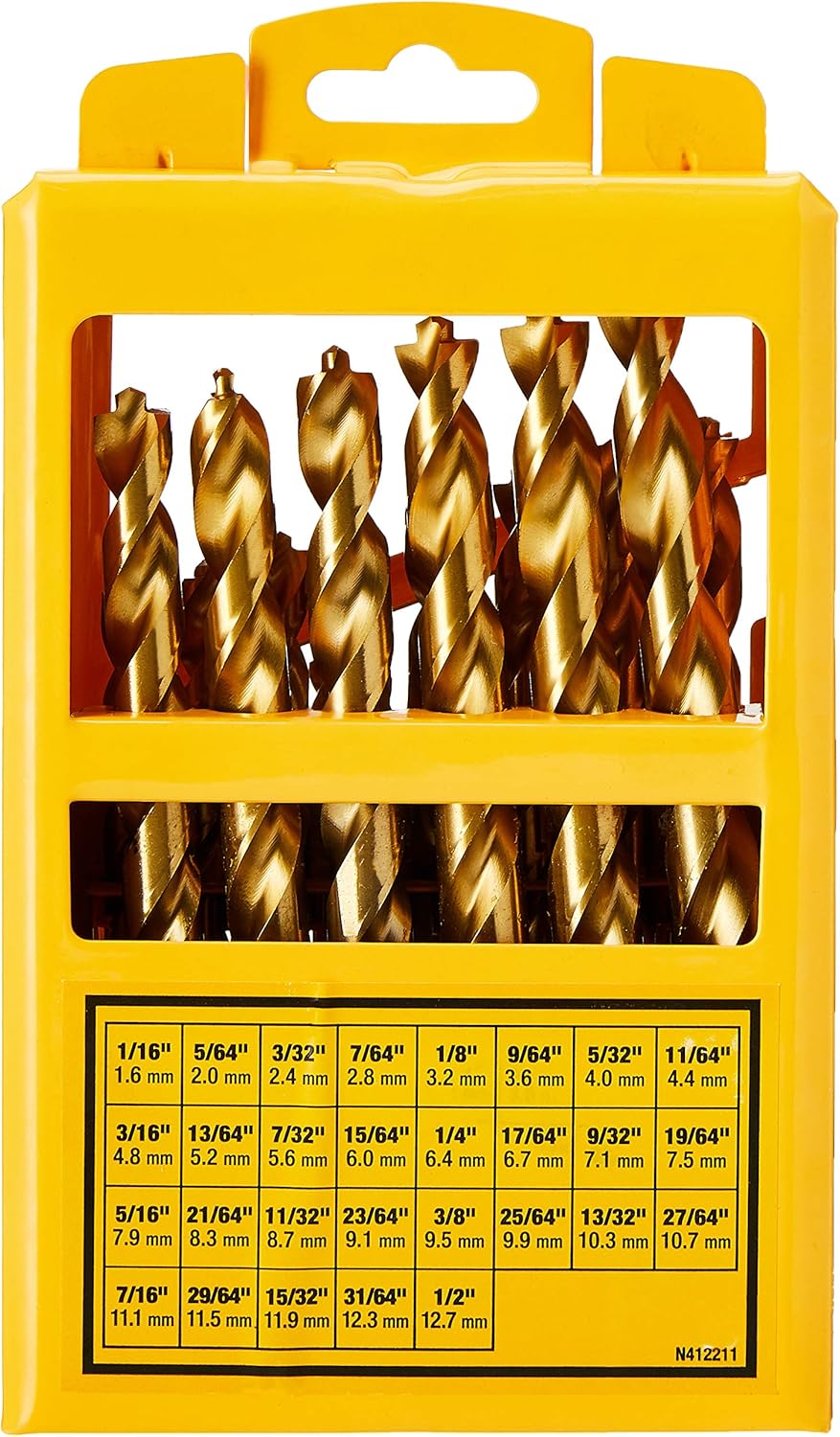 29-Piece Titanium Drill Bit Set with Pilot Point A114301