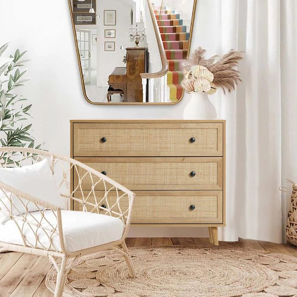 Light Oak Finish 3-Drawer Wood Dresser Z1002