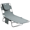 Folding Outdoor Lounge with Face Hole, Gray A76618