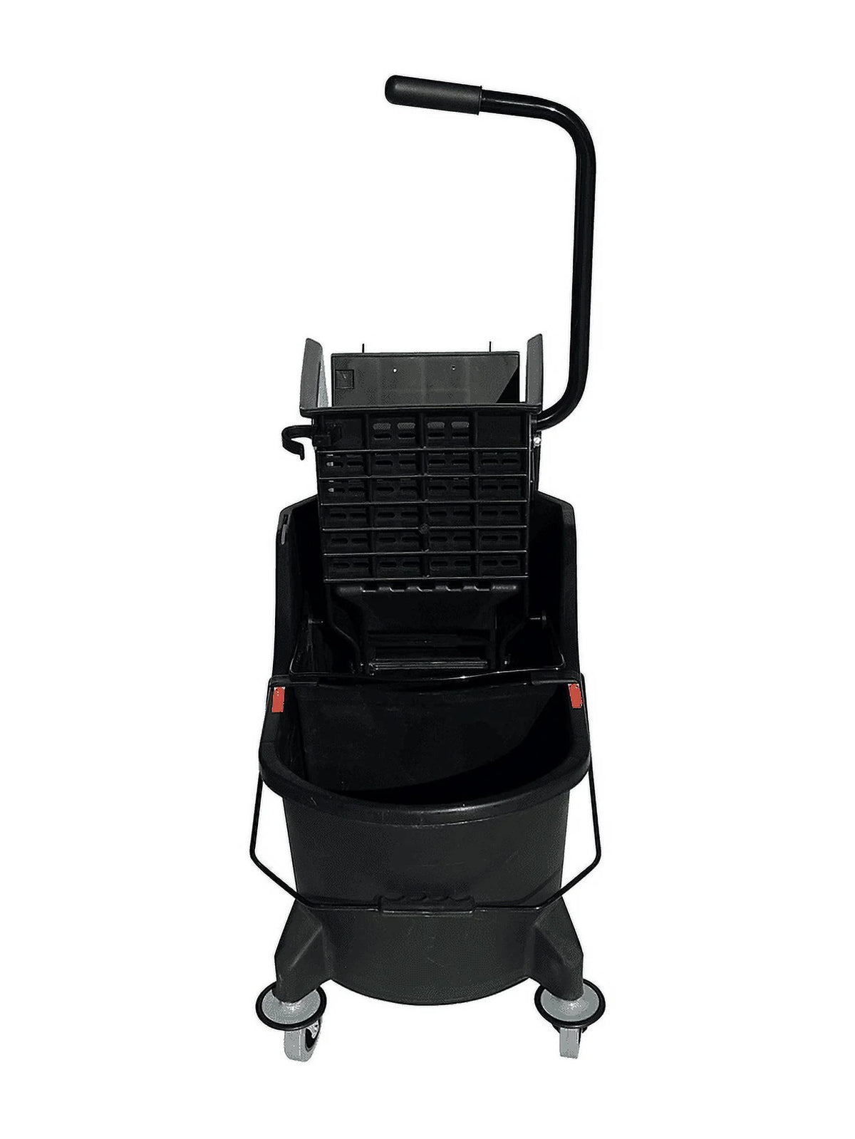 Commercial-Grade Mop Bucket with Separator & Dirty Water Pail, Metal Casters, Side-Press Wringer, Black N145404