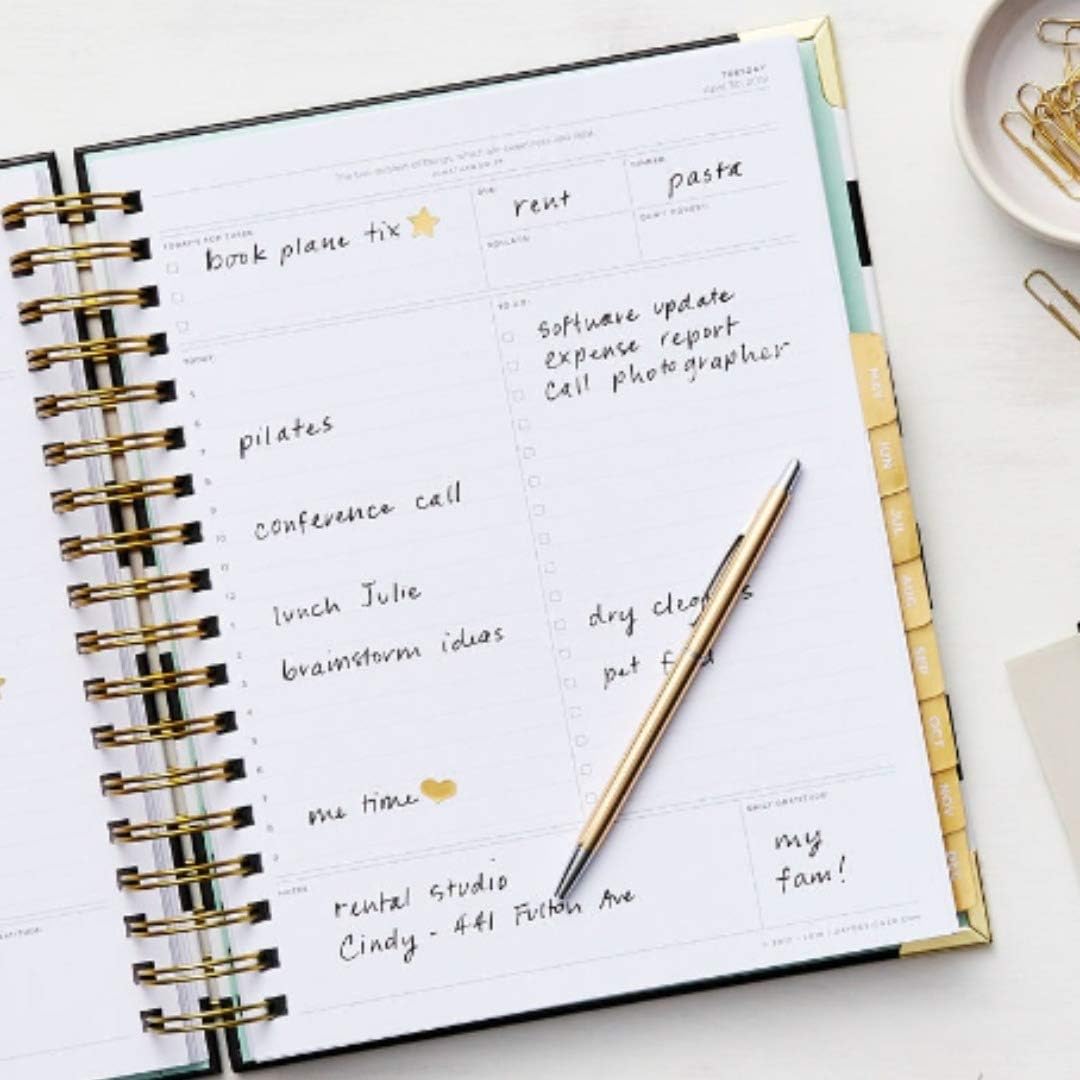 Black Stripe Spiral Bound Daily Planner F147248