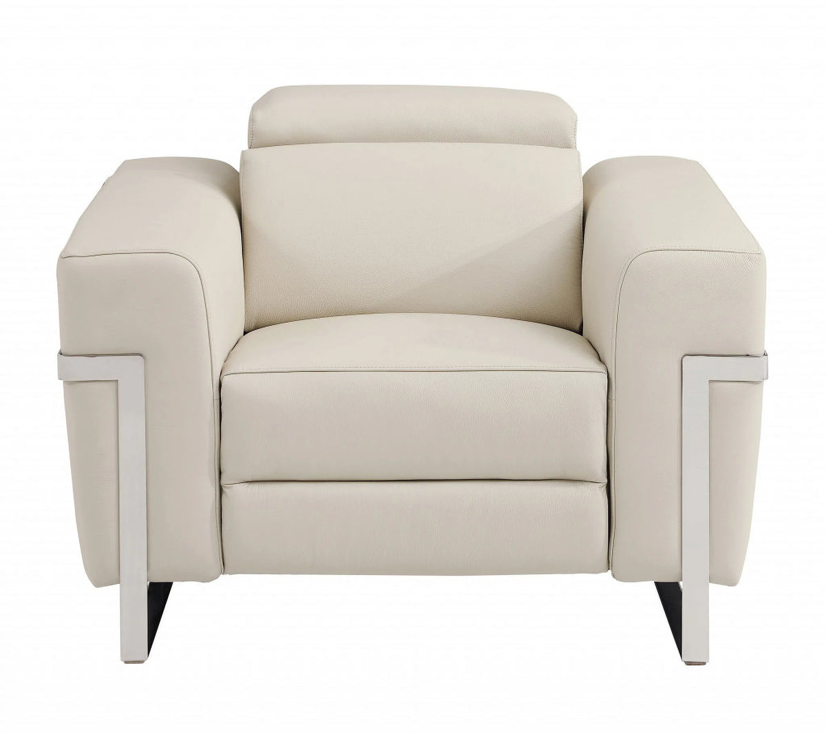 Beige Italian Leather Six Person Seating Set I991