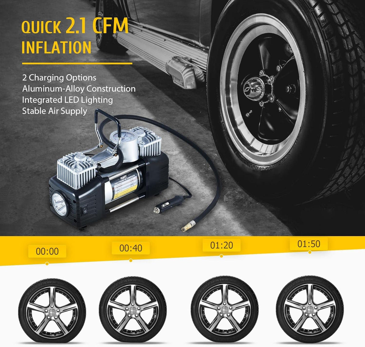 30pc Tire Repair Kit with 12V 150psi Air Compressor E41994