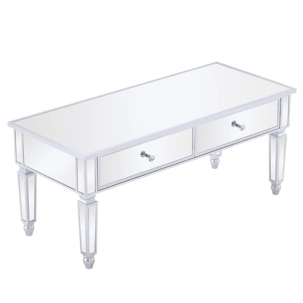 Mirrored Coffee Table with Storage and 2 Drawers V336341