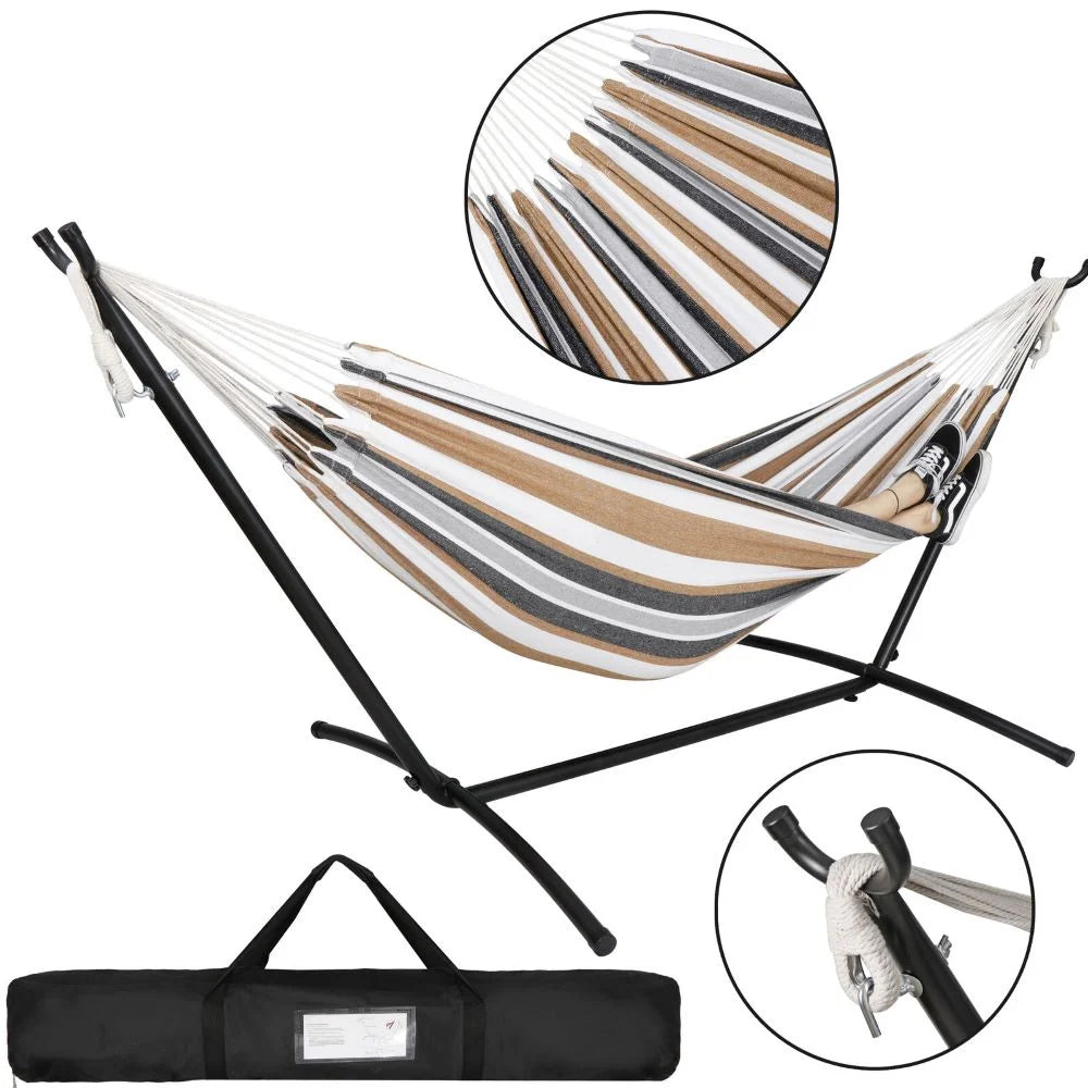 Portable Hammock with Stand for 2 Person with Carrying Case F3122