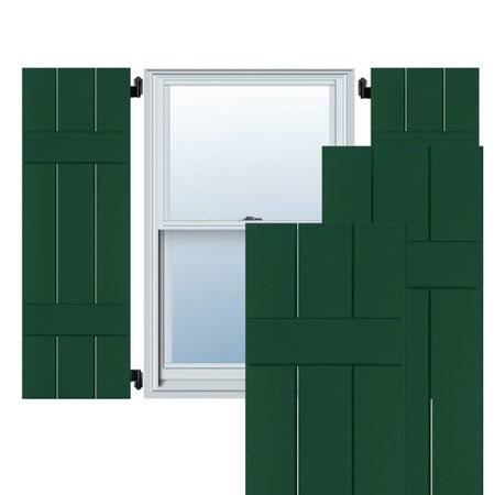 2-Pack 12-in W x 57-in H Chrome Green Board and Batten Wood Exterior Shutters K987504