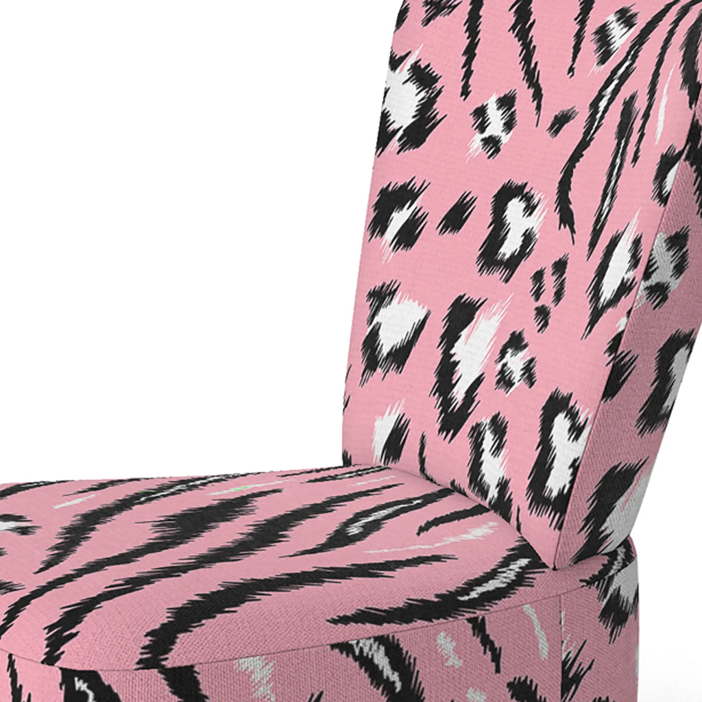 Pink Tiger and Leopard Pattern Upholstered Accent Chair A196443