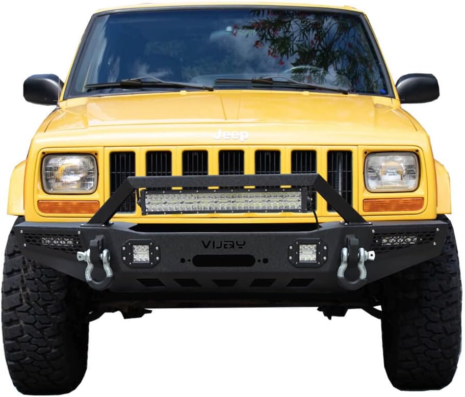 Front and Rear Bumper with LED Lights and Winch Plate and Tire Carrier N1205