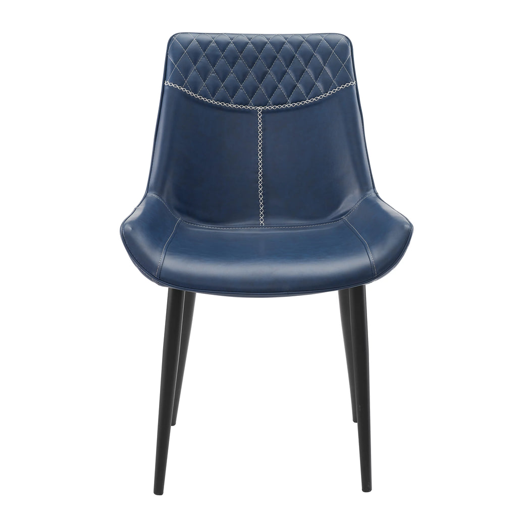 Set of 2 Blue Faux Leather Dining Chairs T8443