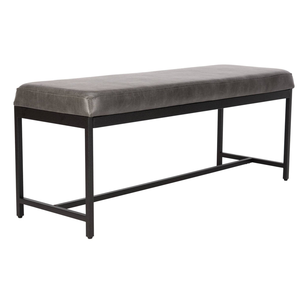 Grey Faux Leather Bench L72634