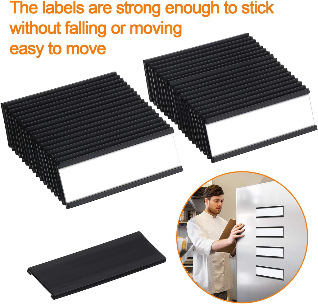 Magnetic Data Card Holders with Magnets and Cards, 1 x 3 Inches, 60 Pieces G9371