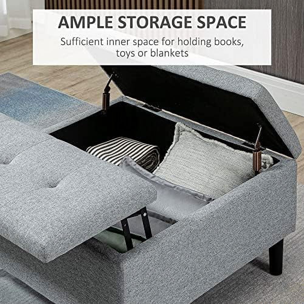 30" Square Upholstered Ottoman with Lift Top F36707