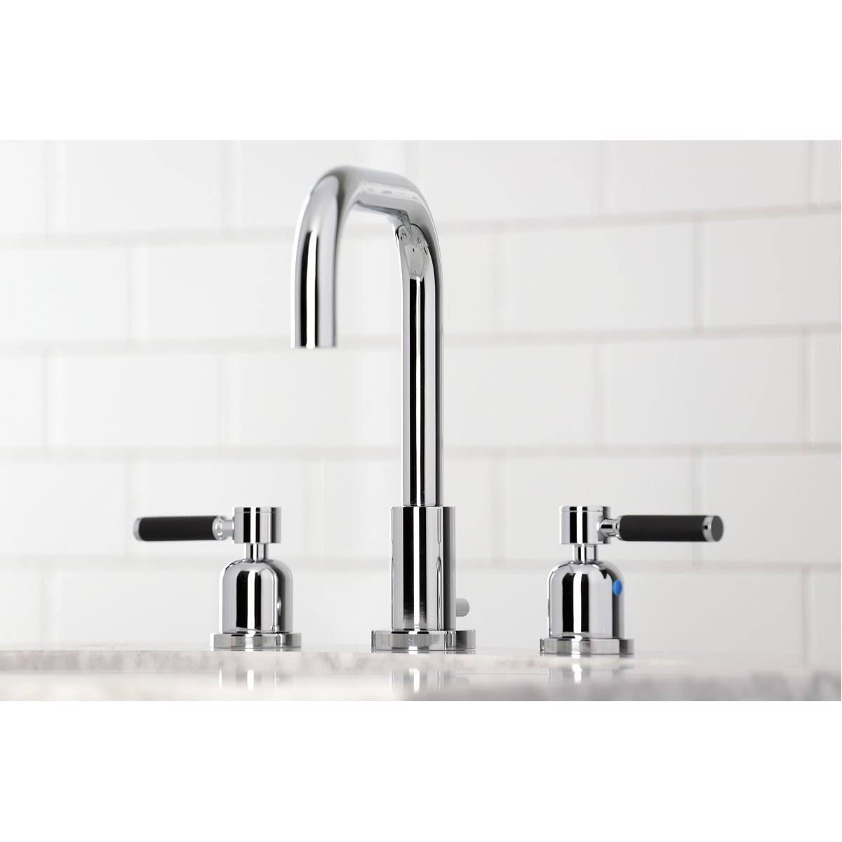 Polished Chrome Widespread Bathroom Faucet with Brass Pop-Up U3902
