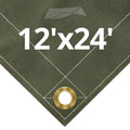 Olive Drab Canvas Tarps 12' x 24' X70116