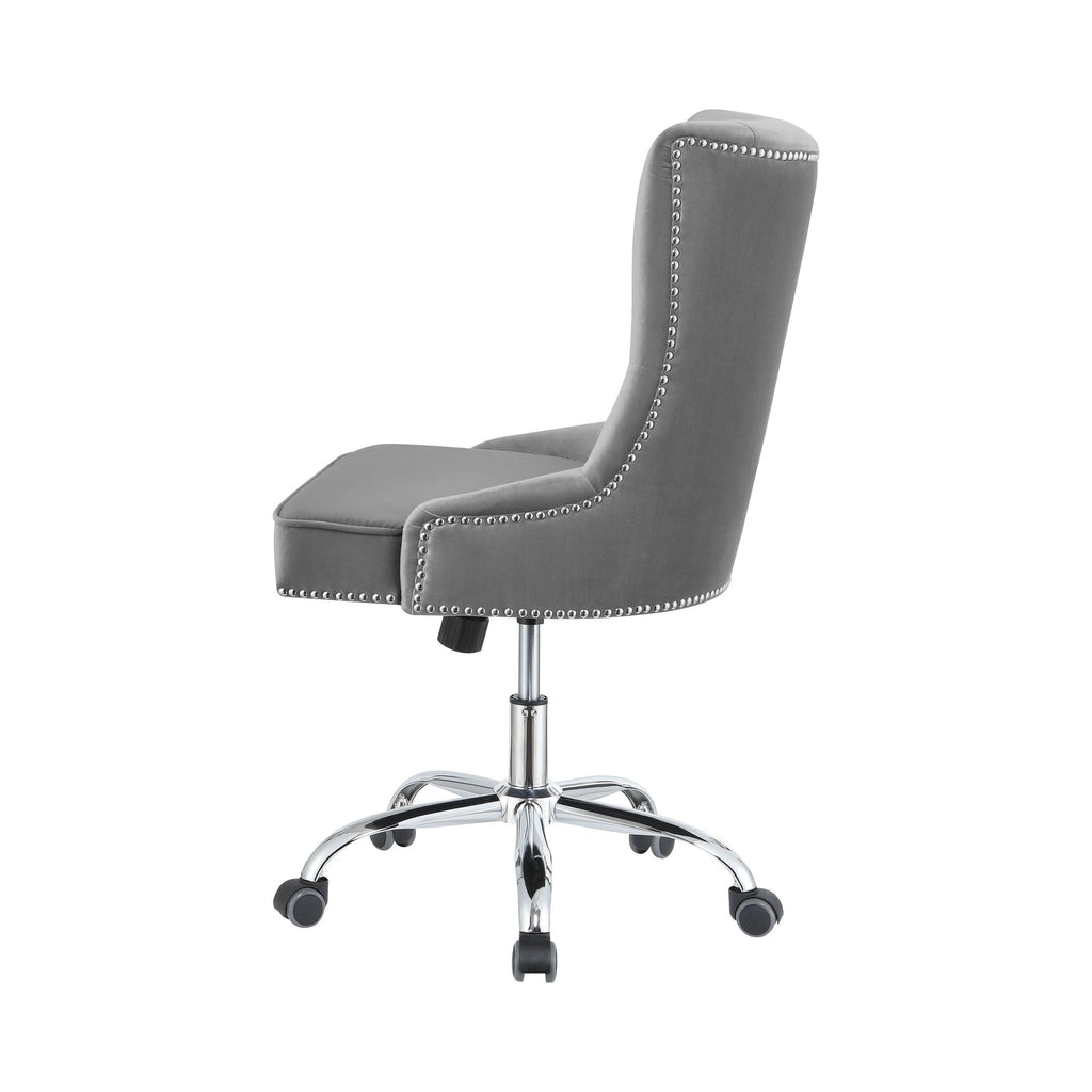 Gray and Silver Office Chair with Casters U7949