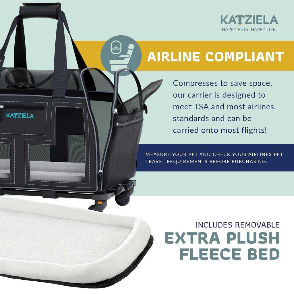 Pet Carrier with Removable Wheels and Telescopic Handle S73223