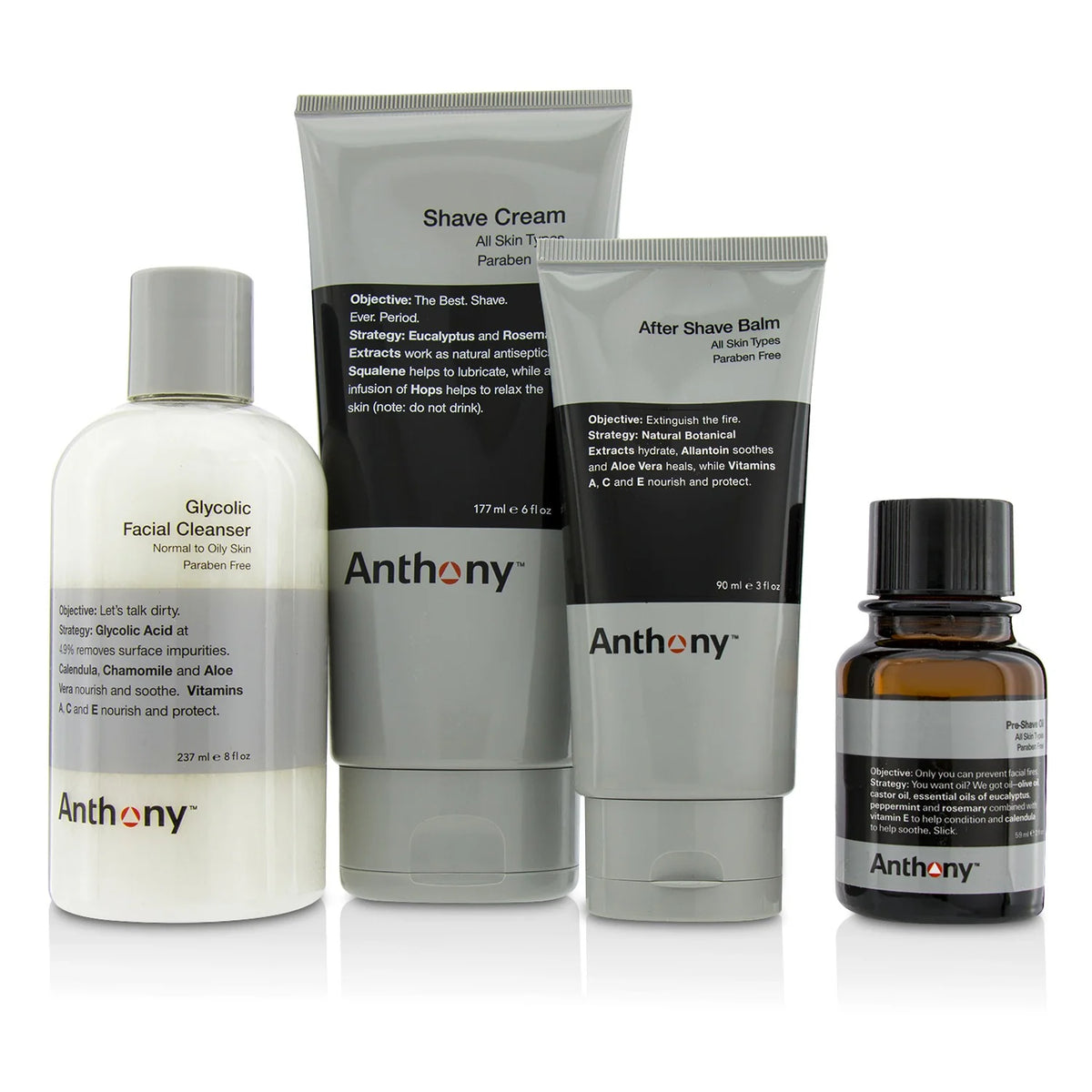 Shave Kit: Cleanser + Pre-Shave Oil + Shave Cream + After Shave Cream 4pcs I4827