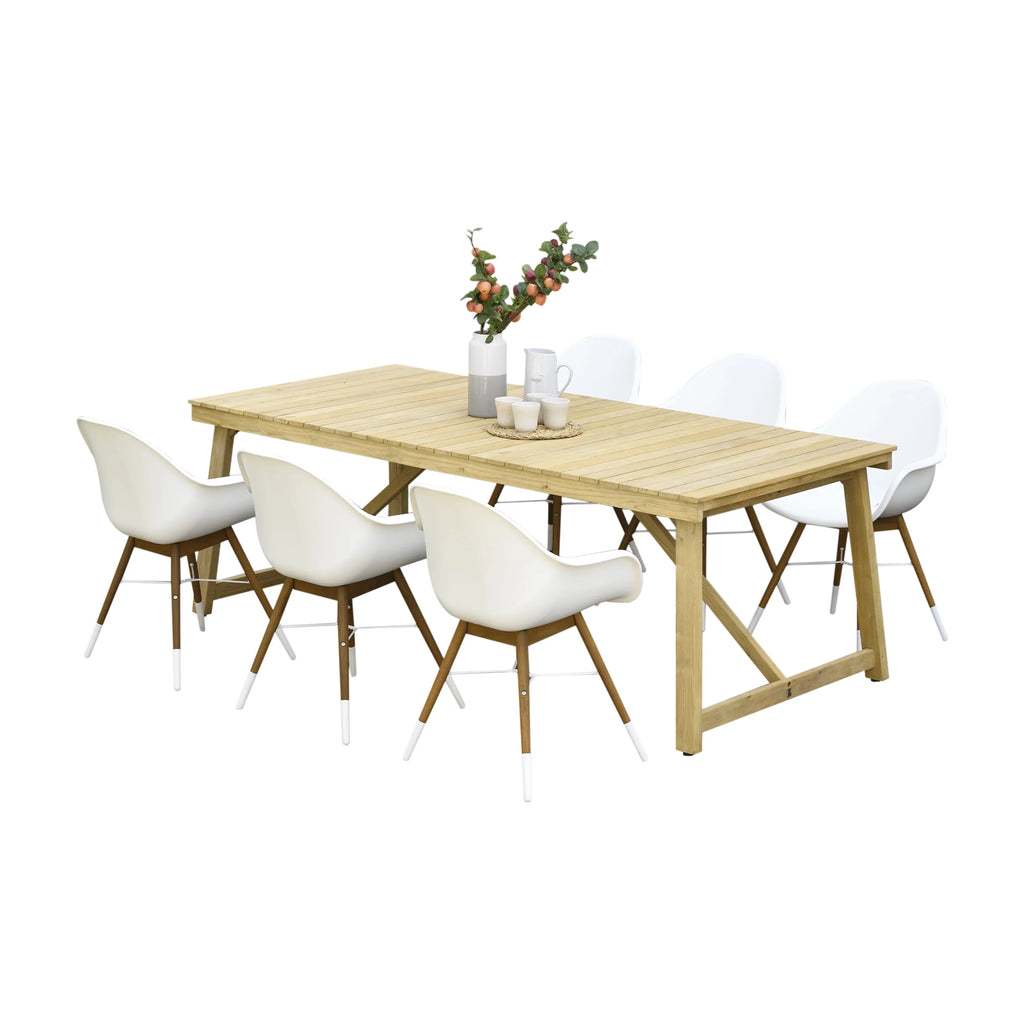 Reclaimed Teak 7 Pieces Patio Dining Set B270