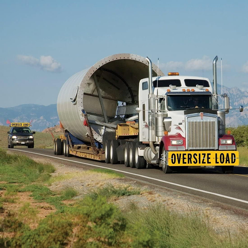 Oversize Load Sign for Escort Vehicles - Hinged Aluminum - 12 Inch x 60 Inch T166272