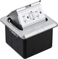 Pop Up Floor Outlet Covers Box, 20A Duplex Receptacle, Aluminum alloy, Silver Pack of 2 Z4464