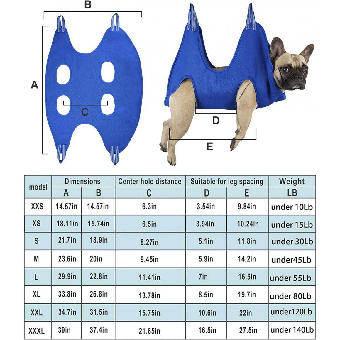 10 in 1 Pet Grooming Hammock Harness with Nail Clippers Trimmer G7887