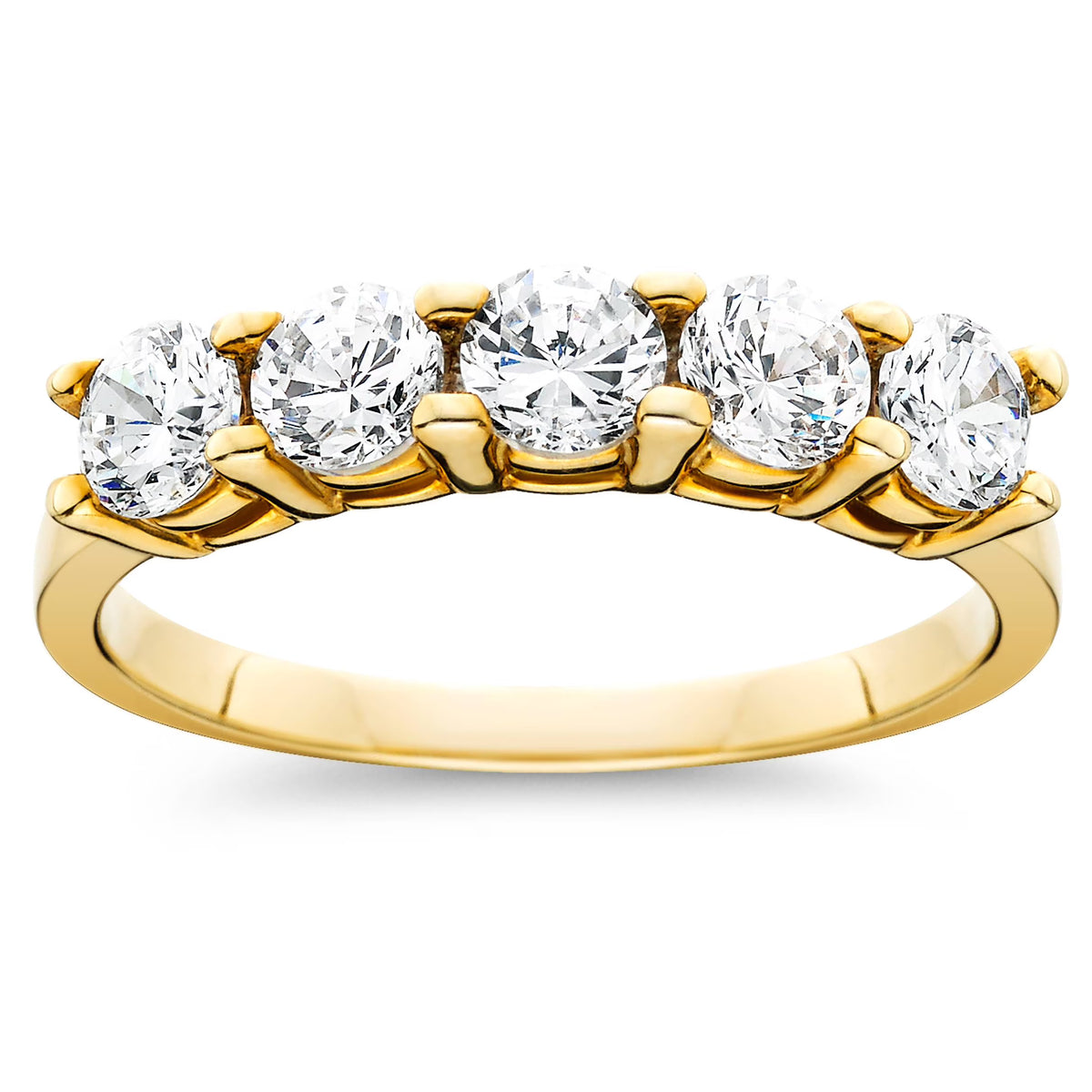 1ct Five Stone Diamond Ring 14K Yellow Gold D80006