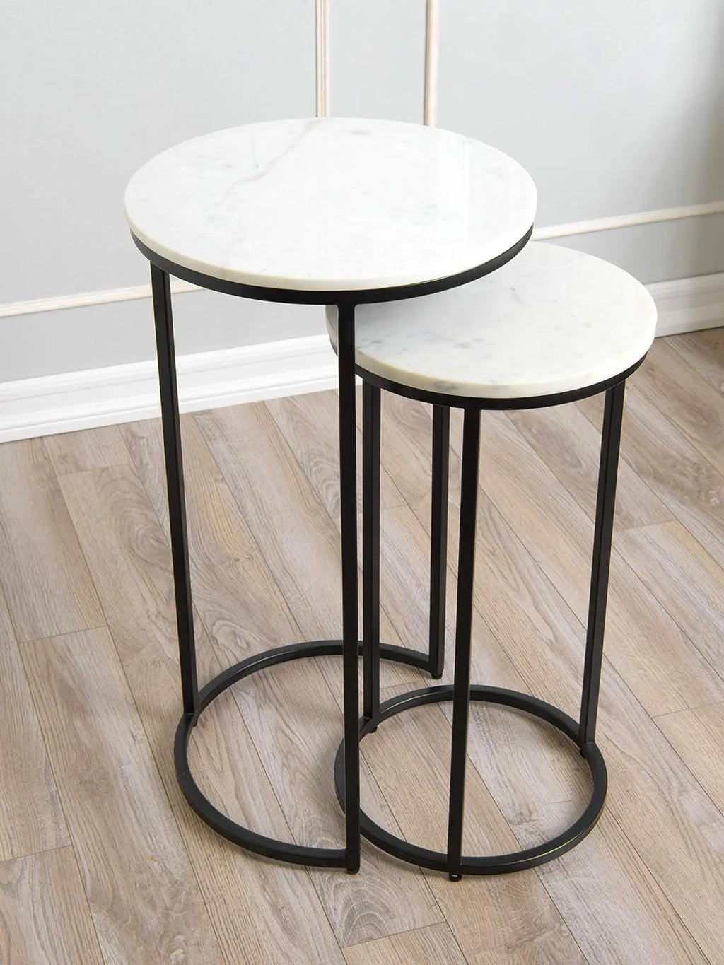 White Black Marble Nesting Tables D9257